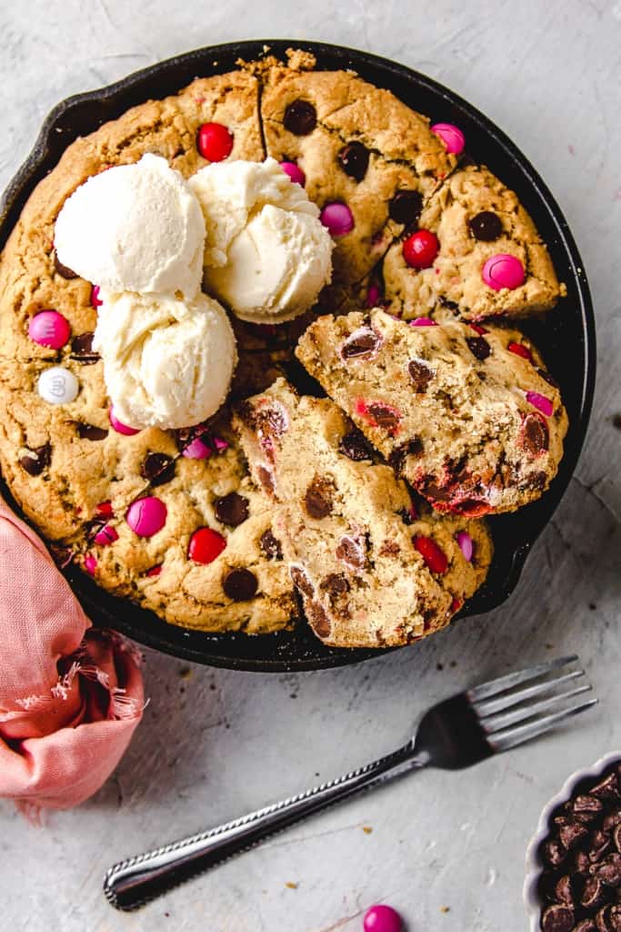 coconut chocolate chip skillet cookie